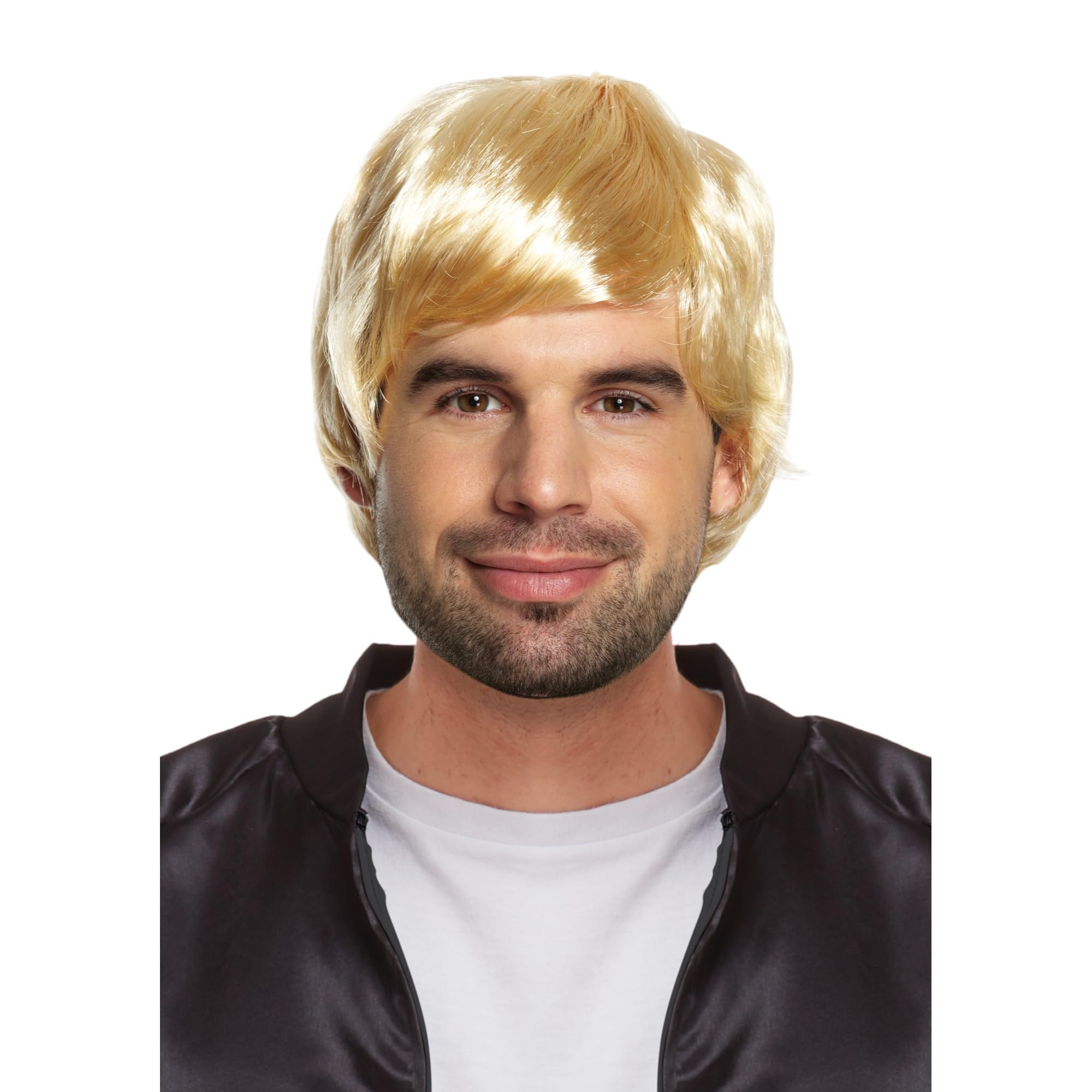 Adult Mens 60s 70s 80s Short Boy Band Wig Fancy Dress Party Hair Piece Accessory Male Fun (Blonde)