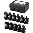 MIXPOWER 11 Pieces 3/8-inch Drive Pipe Plug Socket Set, SAE, CR-MO, Tapered Male Square Drive, Chamfered Female Square Drive