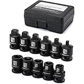 MIXPOWER 11 Pieces 3/8-inch Drive Pipe Plug Socekt Set, SAE, CR-MO, Tapered Male Square Drive, Chamfered Female Square Drive