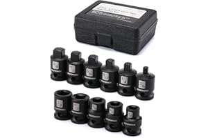 MIXPOWER 11 Pieces 3/8-inch Drive Pipe Plug Socket Set, SAE, CR-MO, Tapered Male Square Drive, Chamfered Female Square Drive