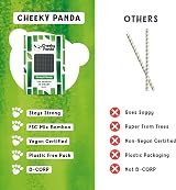 The Cheeky Panda Disposable Paper Cocktail Straws Black 250 Pack Bamboo view 8