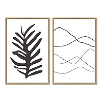 SIGNWIN 2 Piece Framed Canvas Wall Art Minimalism Abstract Style Canvas Prints Home Artwork Decoration for Living Room,Bedroom - 16