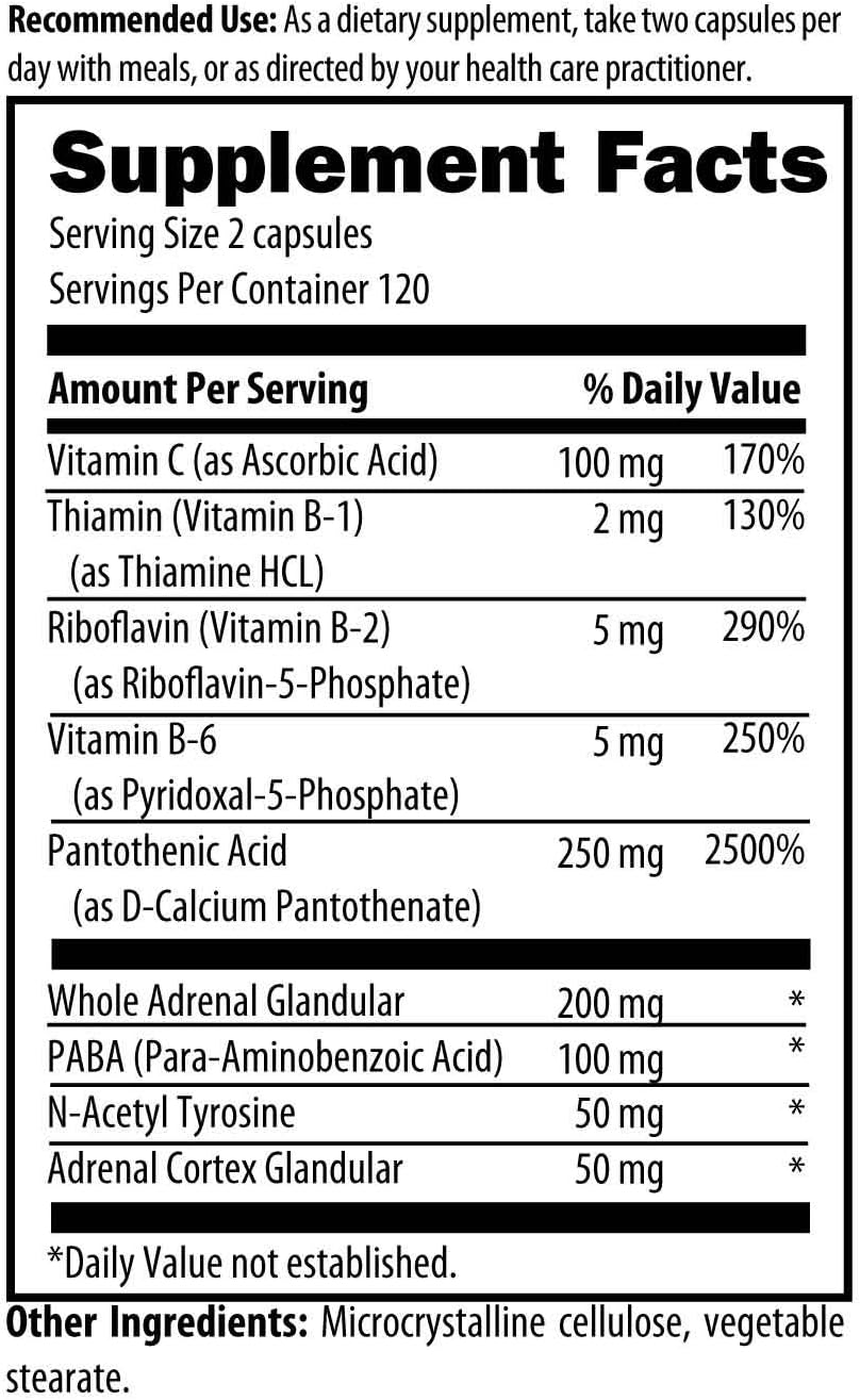 Designs for Health - Adrenal Complex, 240 Vegetarian Capsules: Health & Personal Care