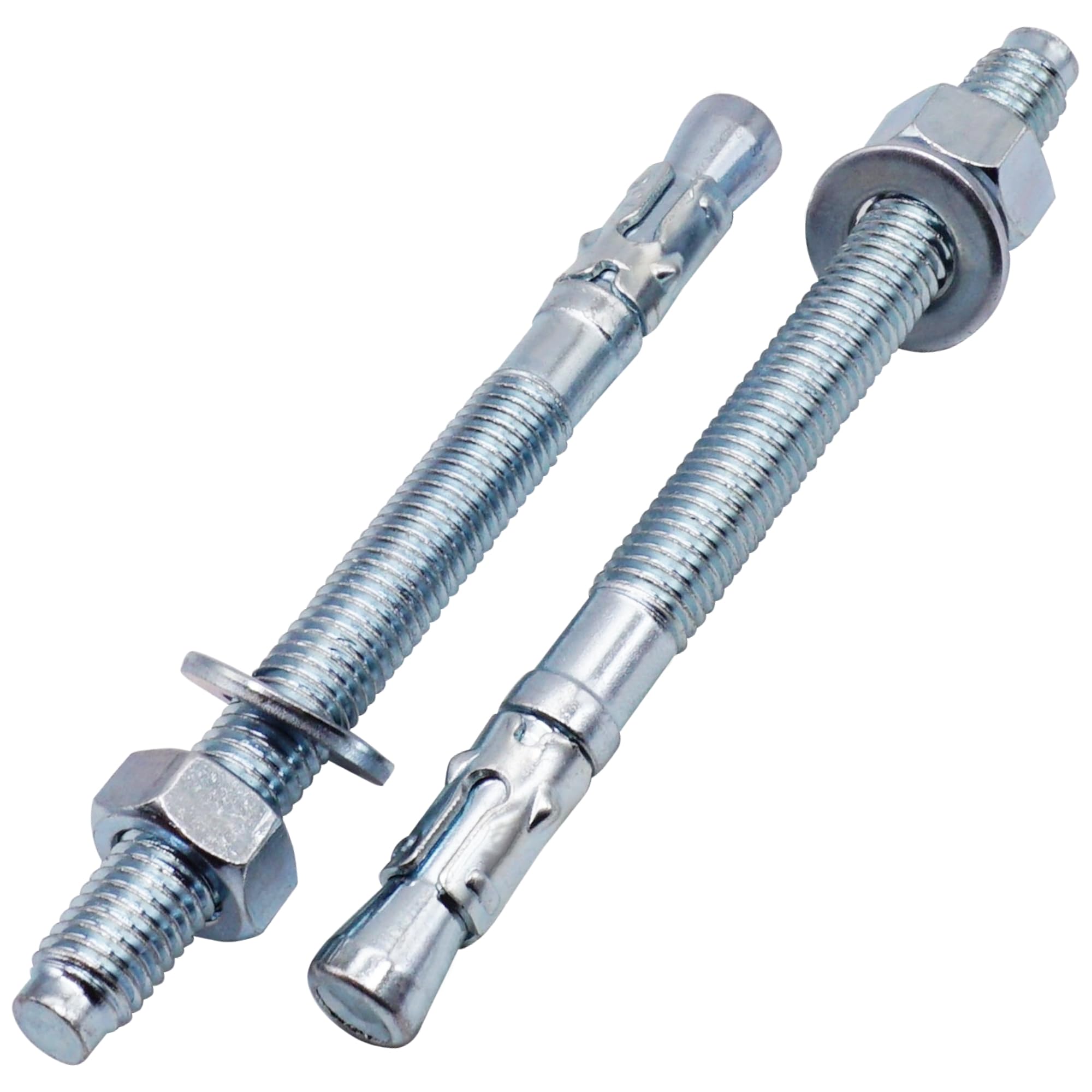 SKIR'CO (2 pcs) Zinc Plated Wedge Anchors M12 x 160 mm, Metal Dowels, Anchor Bolt, Masonry Anchors, Concrete Anchor