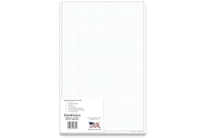 GeekNavy 11" x 17" Quadrille Graph Paper 50 Sheets Portrait - 0.25" 4x4 Square Grid, Blueprint, High Brightness, Border-Outlined, Large Drafting (1-Pack)