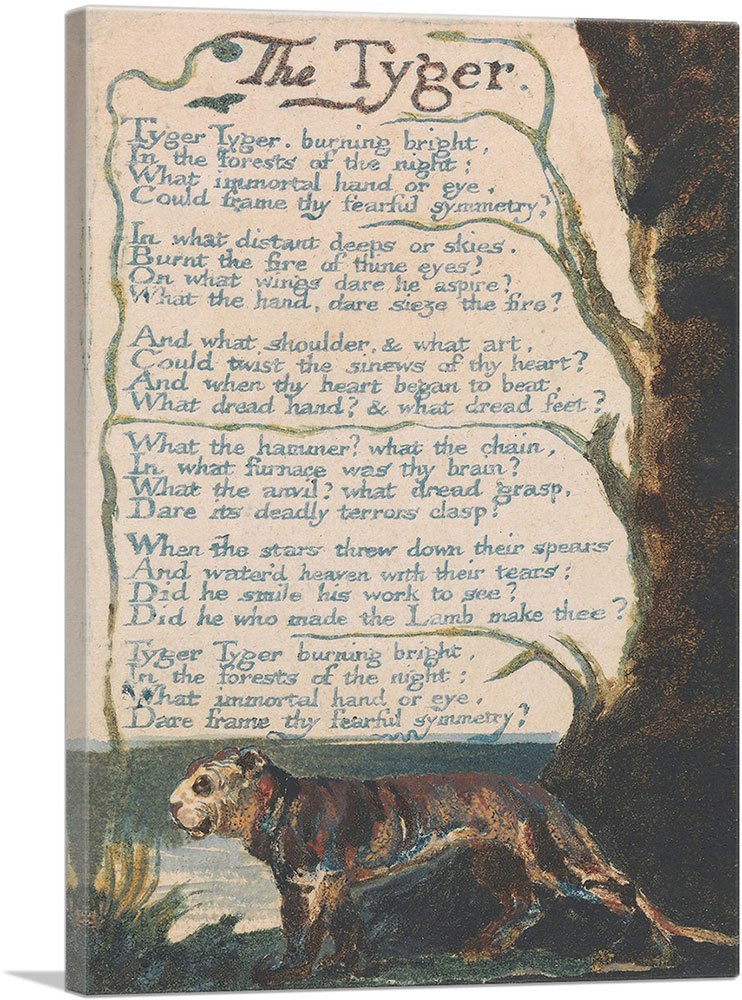 Amazon.com: ARTCANVAS The Tyger - Plate 36 Canvas Art Print by William ...