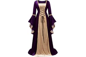 Zhitunemi Renaissance Dress Medieval Costume Women Halloween Costumes Midevil Faire Gothic Gown