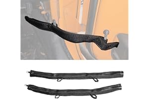 WINGSFLEE Door Limiting Straps with Wire Harness Protection, Fits 2007-2018 Jeep Wrangler JK JKU 2 Door & 4 Door, Durable Interior Accessories for Door Protection, Black