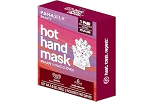 Parasilk Beauty Hot Hand Mask– 1 Pair Self-Contained Paraffin Wax Gloves, Intensive Hydration. Infused with Vitamin E, Coconut, Argan, & Marula Oil