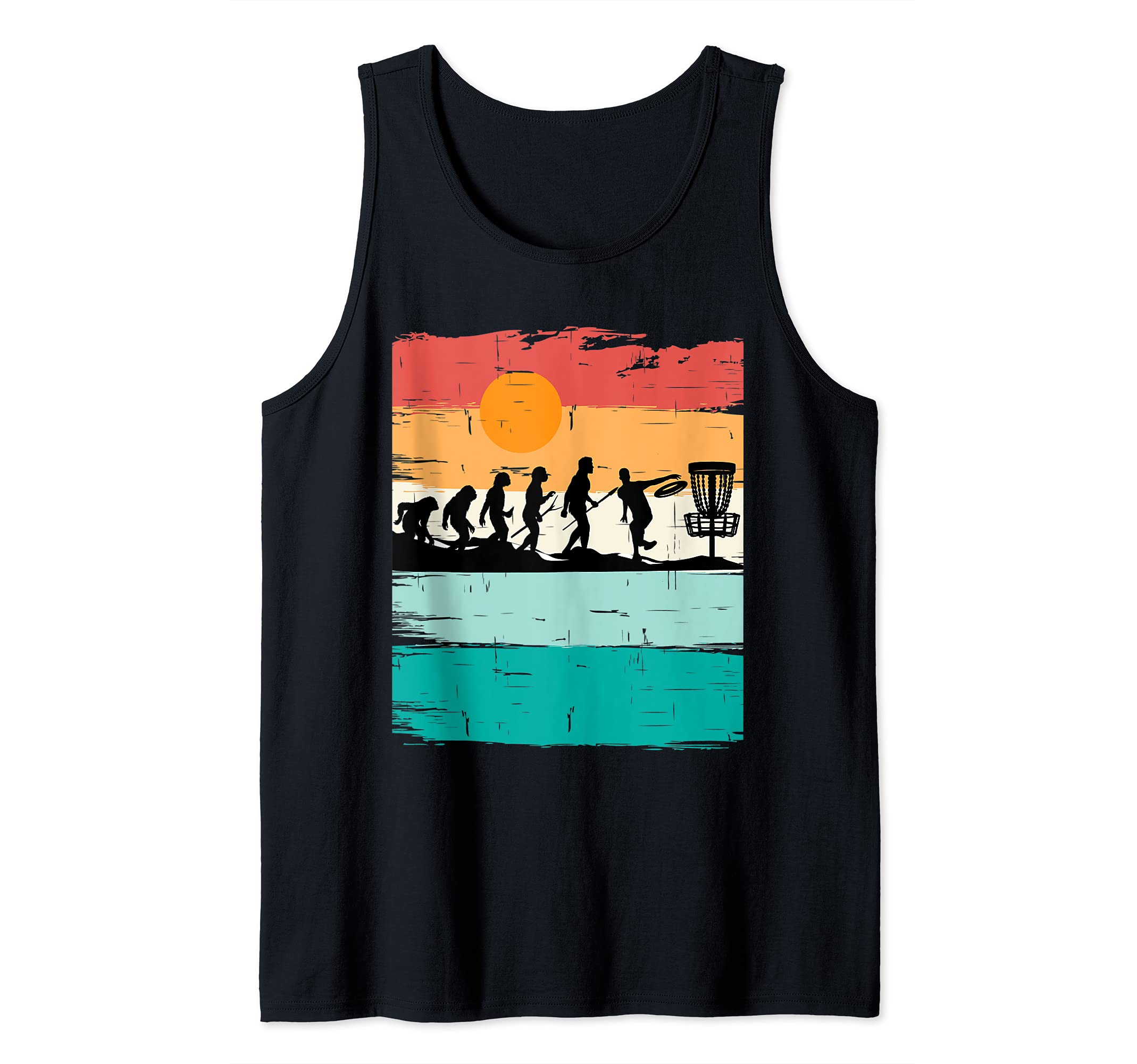 Disc Golf Evolution - Disc Golf Player Flying Disc Golfer Tank Top