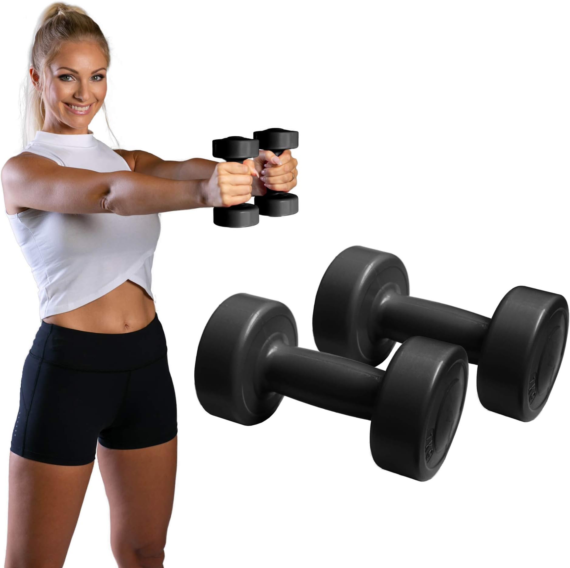 Azure Dumbbells Hand Weights Aerobic Home Fitness Training for Men & Women Gym - 1kg, 2kg, 3kg & 4kg Pairs