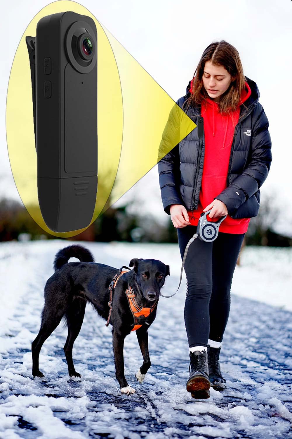 Pirbright Pet Company High Definition D 1080p Dog Walker Walking Body Camera Personal Safety Protection Small Black Clip On Camera Bodycam Pen cam with 32GB Memory Night Vision