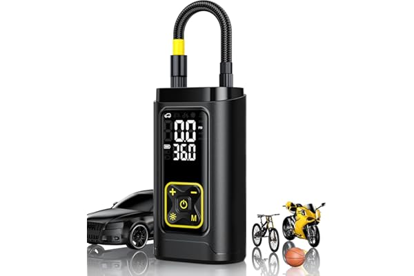 Philoent Tire Inflator Portable Air Compressor for Car Tires with Gauge, 150PSI Fast Bike Air Pump for Auto, Motorcycle, Bicycle, Balls, Digital Tire Pump with LED Light, Auto Shut-Off
