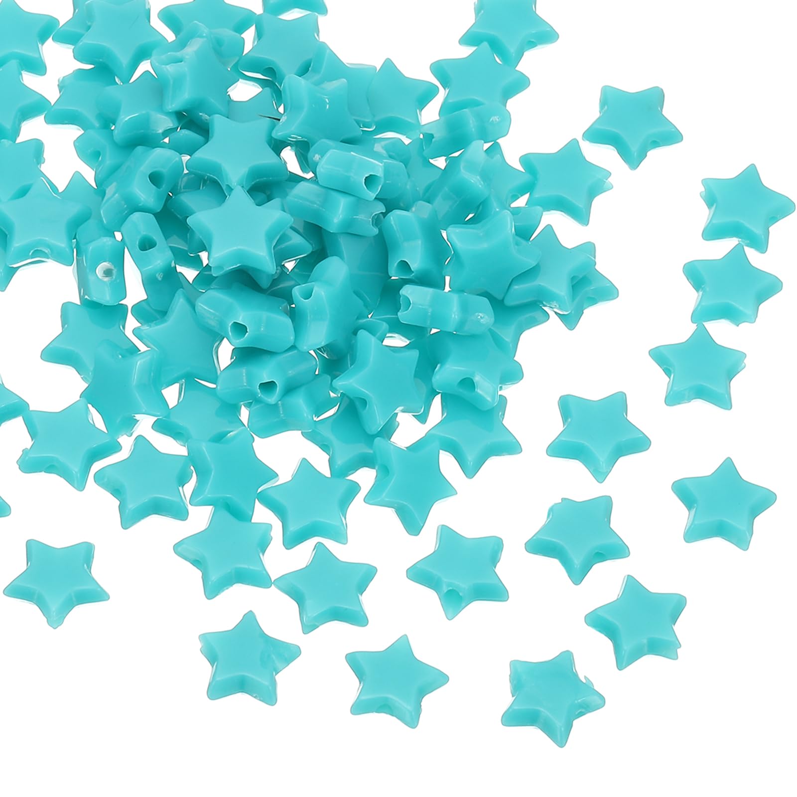 PATIKIL Acrylic Star Beads, 200 Pcs Star Shape Friendship Crafting Bead Spacer Loose Beads Large Hole for DIY Art Craft Decoration, Malachite Green