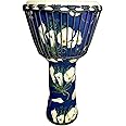 AOULIWET 8.5 '' Djembe Drum，Rope Fixation，Goat Skin Covered Goblet Drum， West African Style Hand Drum, Drum-Circle （B）