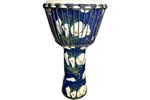 AOULIWET 8.5 '' Djembe Drum，Rope Fixation，Goat Skin Covered Goblet Drum， West African Style Hand Drum, Drum-Circle （B）, CHUFA002