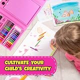 Artworx 208pc Kids Art Set Case Easel Pens Pencils Pastels Paints Drawing Gift view 6