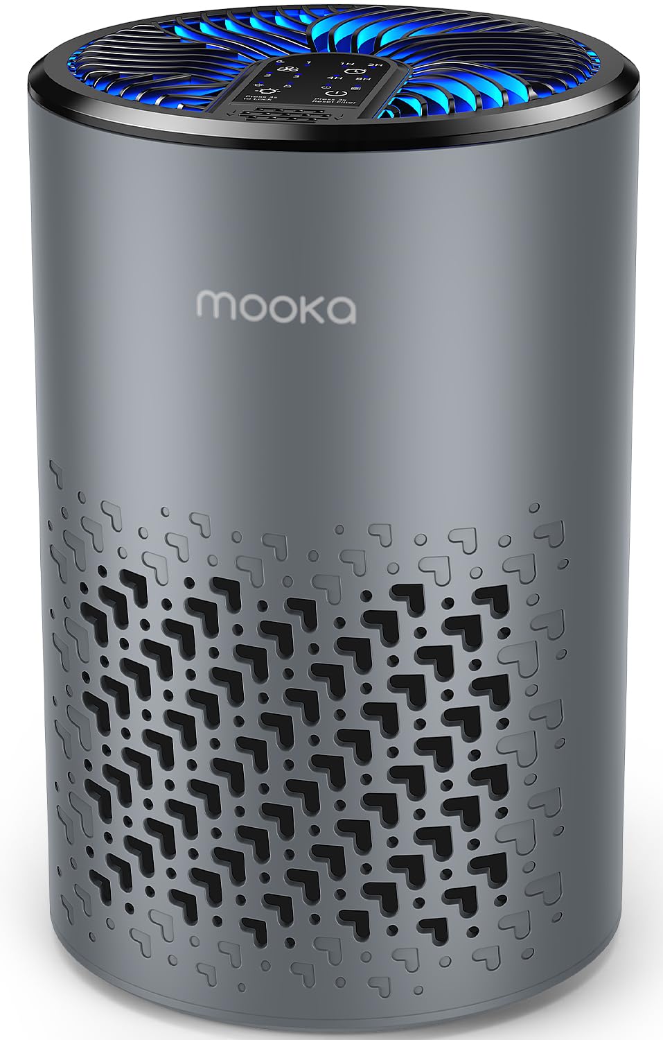 Air Purifiers for Bedroom Home, MOOKA HEPA Air Purifier for Home Pets with Fragrance Sponge for Smoke Dust Pollen Dander Odor, Small Air Cleaner with Sleep Mode Night Light Timer, KJ067L (Grey) Image
