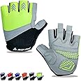 ROVOS Bike Gloves Men & Women Cycling Gloves Bicycle Gloves 5mm Absorbing Padded Half Finger Breathable Mountain Bike MTB Road Biking Gloves