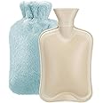 Hot Water Bottle Rubber with Soft Cover (2 Liter) Classic Hot Water Bag for Pain Relief, Cramps, Neck, Shoulders Pain, Relieve Stress, Hot Cold Pack and Feet Warmer, Multifunction for Daily Use