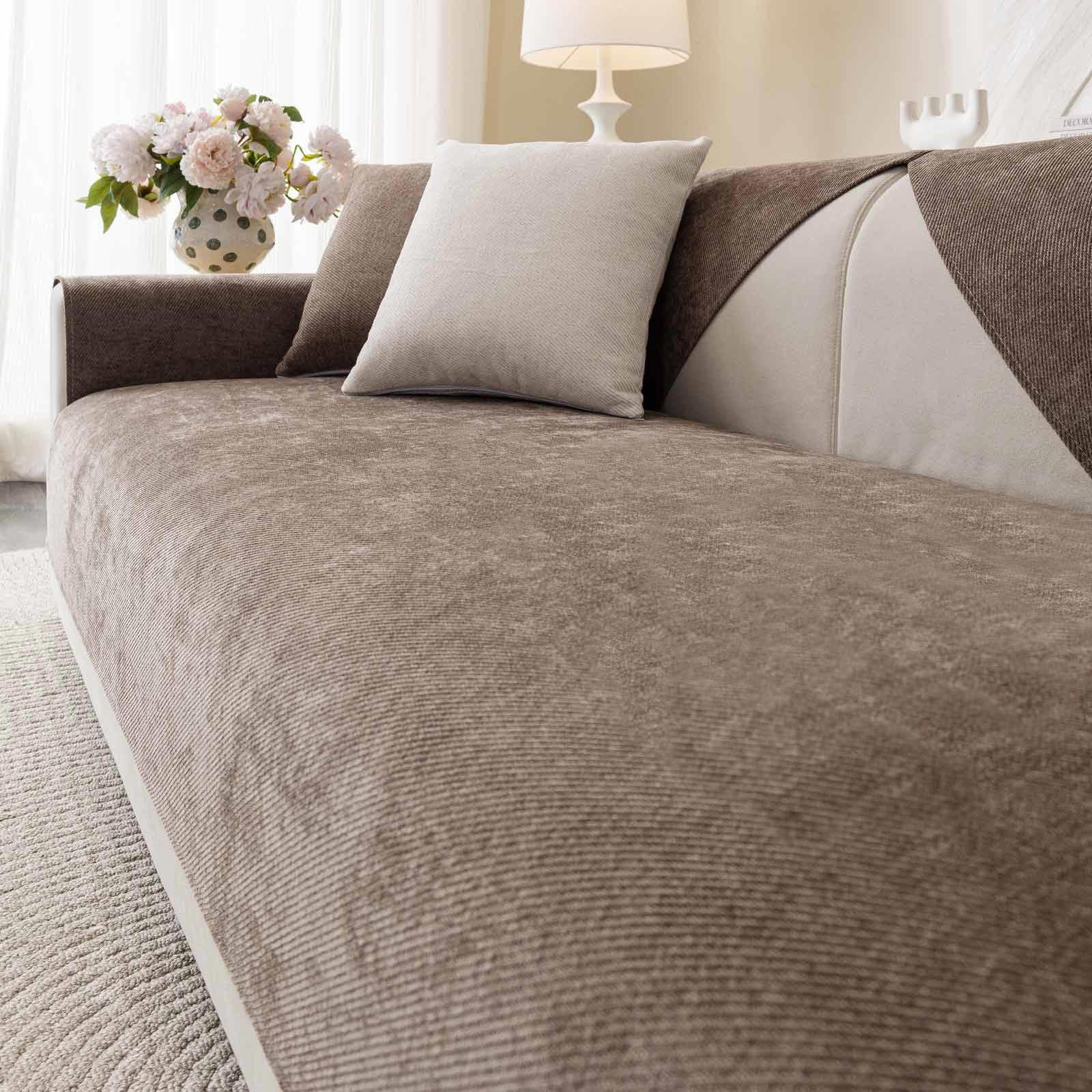 Photo 1 of *MISSING PARTS UNKNOWN*
Aucrovee Soft Plush Couch Cover Washable, Non Slip Pluffy Sectional Sofa Covers for 3 Cushion Couch Sofa L Sharped Sofa Slipcover, Furniture Protector for Pets (1 PCS 36"x82" Coffee)