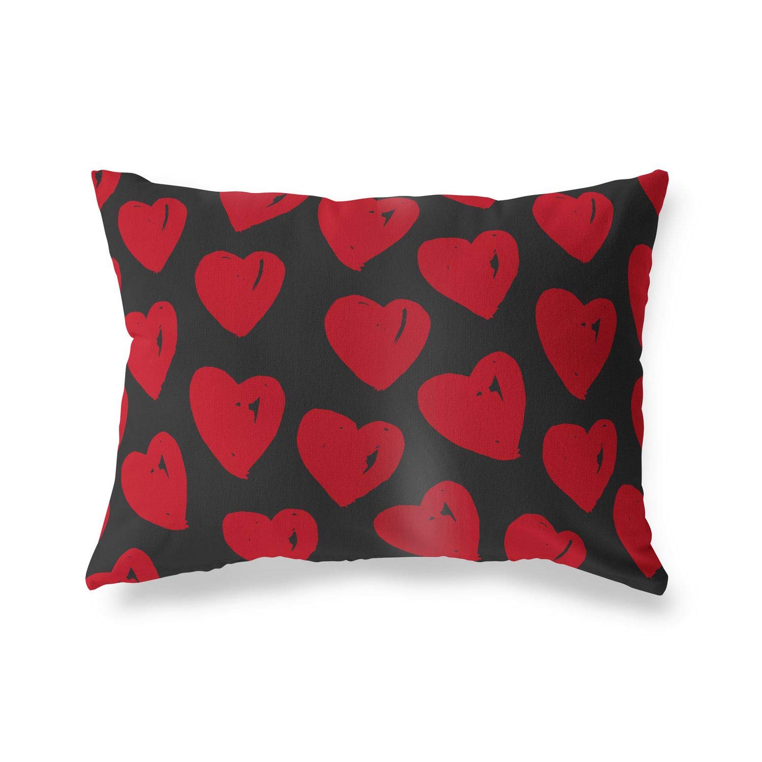 BonaMaison Decorative Cushion Cover, Red Black Throw Pillow Covers, Home Decorative Pillowcases for Livingroom, Sofa, Bedroom, Size: 45X60 Cm - Designed and Manufactured in Turkey