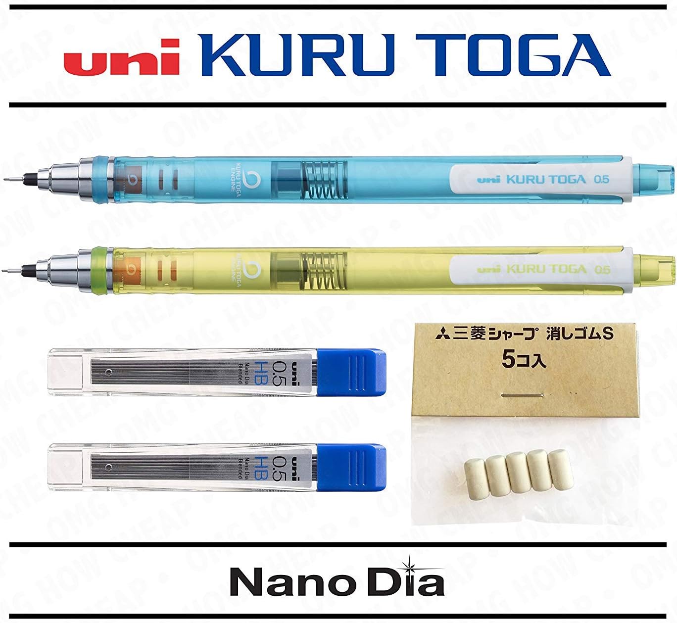 Uni Ball Kuru Toga 0.5mm Self Sharpening Mechanical Pencil Blue and