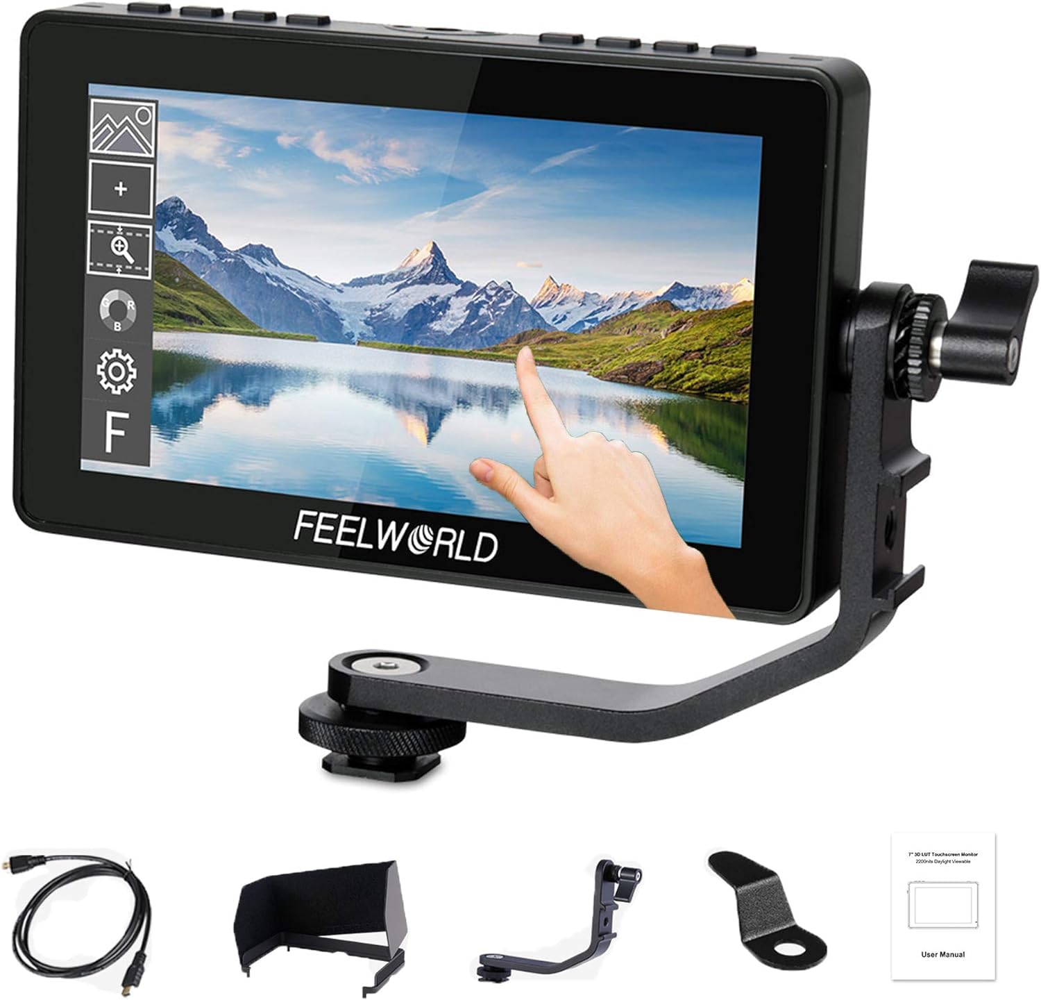 Feelworld F5Pro V4 6 Inch 3D LUT Touch Screen DSLR Camera Field Monitor with External Kit Install The Equipment IPS FHD1920x1080 4K HDMI Input Output 5 V Type-c Input Lightweight Design