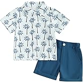 Toddler Baby Boy Summer Outfit Short Sleeve Shirts Top and Casual Shorts Set Cute Kids Clothes 12 18 24 Months 2T
