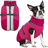 SUNFURA Dog Coat for Small Dogs, Warm Dog Winter Jacket with Harness Built in, Waterproof Pet Snow Jacket Fleece Cold Weather Coats for Puppy Chihuahua, Maltese, Hot Pink XS