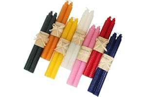 XIANGZHU Set of 14 Beeswax Handmade Taper Candles, 9 Inch Smokeless Dripless Wax Candles, Beeswax Candle for Home Gift Ideas, Long Candle Sticks for Wedding,Dinner