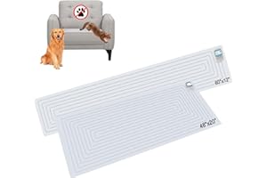 SEERWAY Scat Mat for Dogs and Cats, 2-Pack Pet Training Mat with 3 Modes | Indoor Electric Shock Pad Keeps Pets Off Couch, Sofa, Countertop | 2 Sizes (60"x12" + 48"x20")