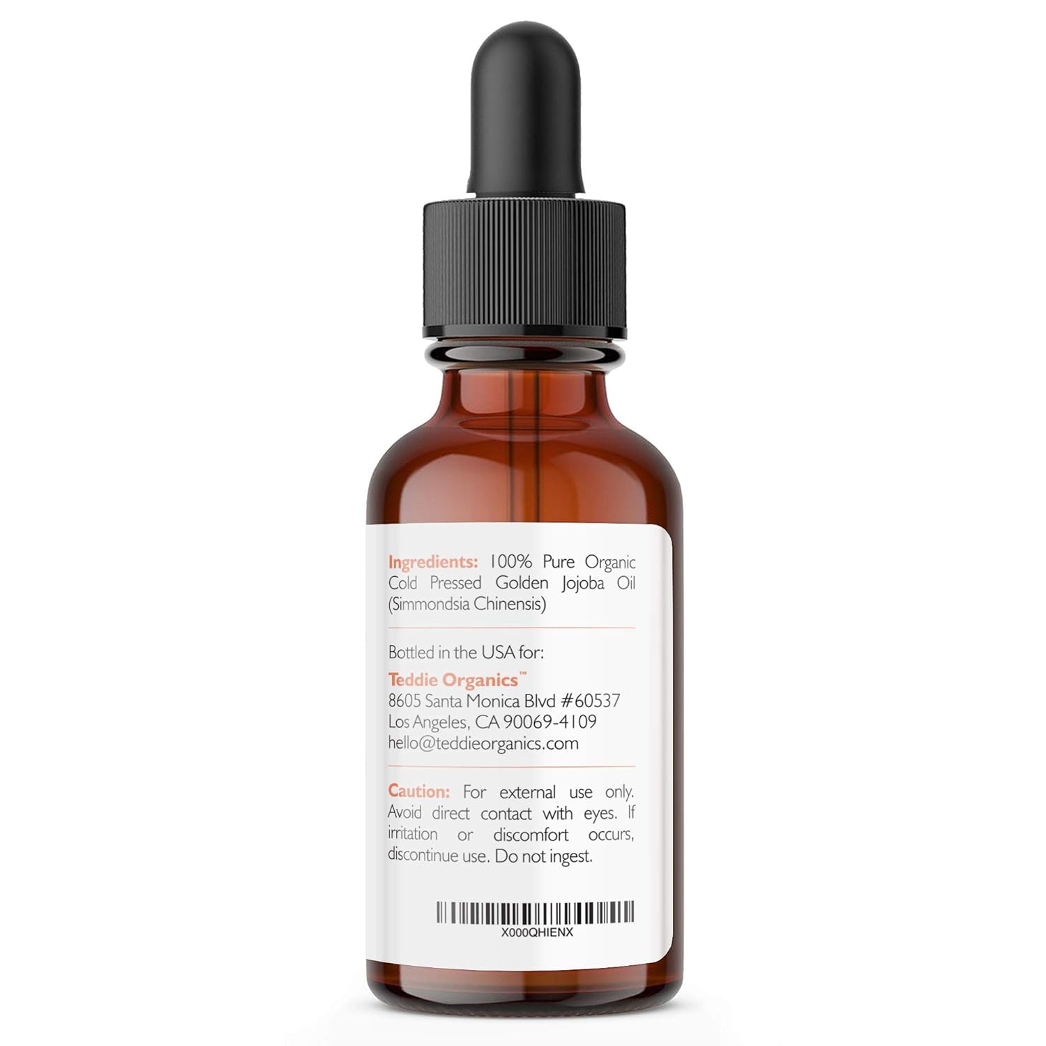 Teddie Organics Golden Jojoba Oil 100 Pure Organic Cold Pressed And Unrefined 1oz Natural Oil Moisturizer For Face Hair And Healthy Skin