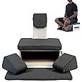 Ungloo Box Meditation Floor Chair, Back Support, Knee and Hip Support, Knees, Portable and Lightweight (Gray)