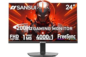 SANSUI Gaming Monitor, 24 Inch 200Hz 180Hz, FHD 1080P 1ms 110% sRGB Computer Monitor, HDMI DP Ports VESA Support for Game Office (HDMI Cable Included ES-G24F4H)