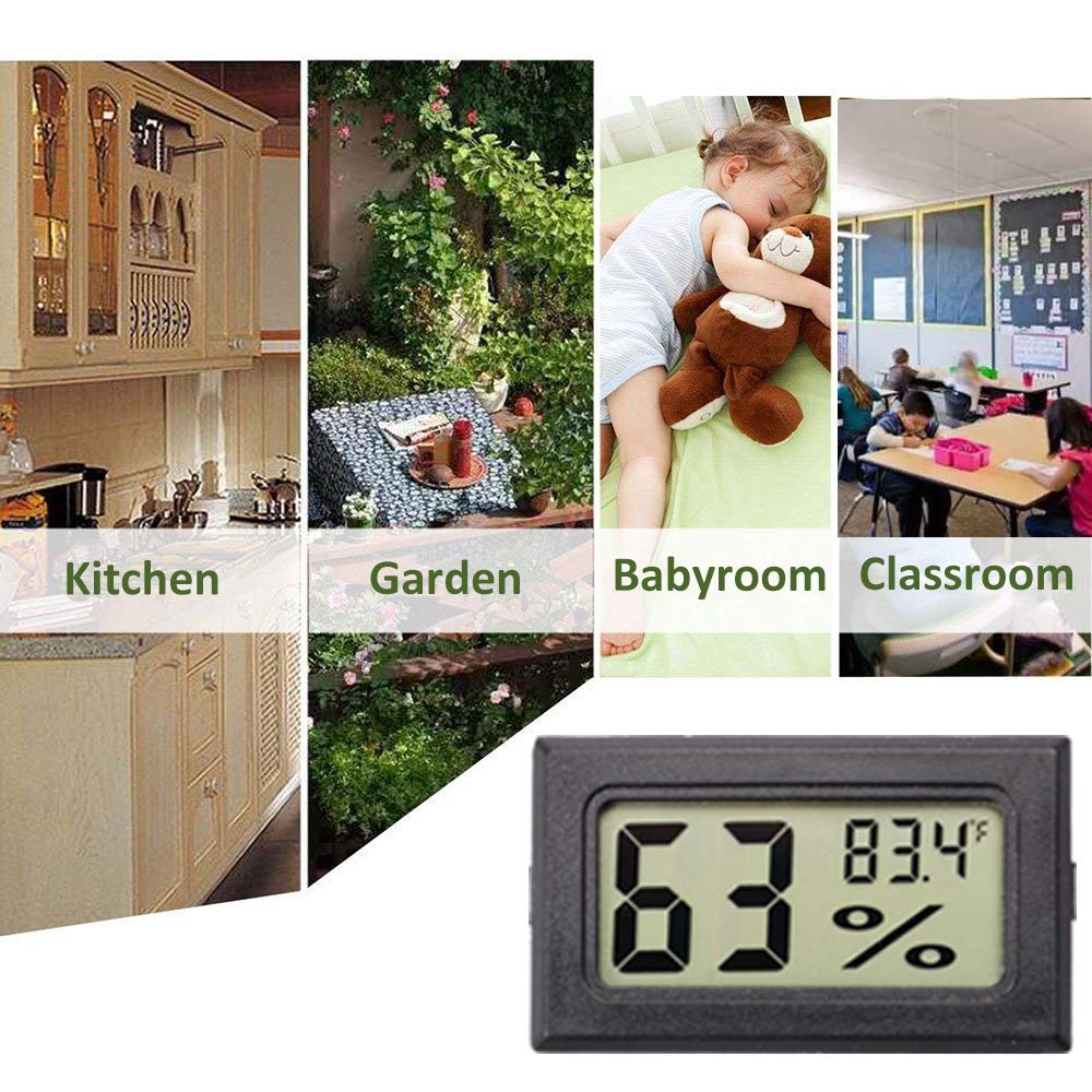 AUTIDEFY Mini Digital Electronic Temperature Humidity Meters Gauge Indoor Thermometer Hygrometer LCD Display Fahrenheit (℉) (3 Pack)