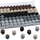 Lovyomi 95pcs 14mm Hexagon Silicone Beads for Keychain Making Mix Color Bulk Polygon Silicone Beads for Pens and Bracelet Crafts(Gray)