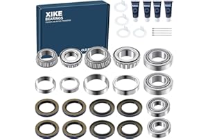 XiKe 4 Set Fits 6,000-7,000 lb Axles Trailer Wheel Hub Kit, 25580/25520 ＆ 14125A/14276 Bearings, 21333TB, 22333TB/10-10, 10-36 Seal and Cotter Pin.