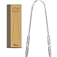 Tongue Scraper for Adults by HOKIN (1Pc Oral Care Pack) Stainless Steel Tongue Cleaners Reduce Bad Breath 100% Metal Tough Scrapers Men and Women Hygiene (1 Count (Pack of 1) U Shaped, Silver)