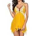 Avidlove Women Lace Lingerie Front Closure Babydoll V Neck Nightwear Sexy Chemise Nightie