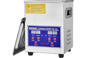 Roomark Cleaner Ultrasonic Machine, Household Ultrasonic Parts Cleaner, 2L Ring Cleaner Ultrasonic with Digital Display, Timer and Heater