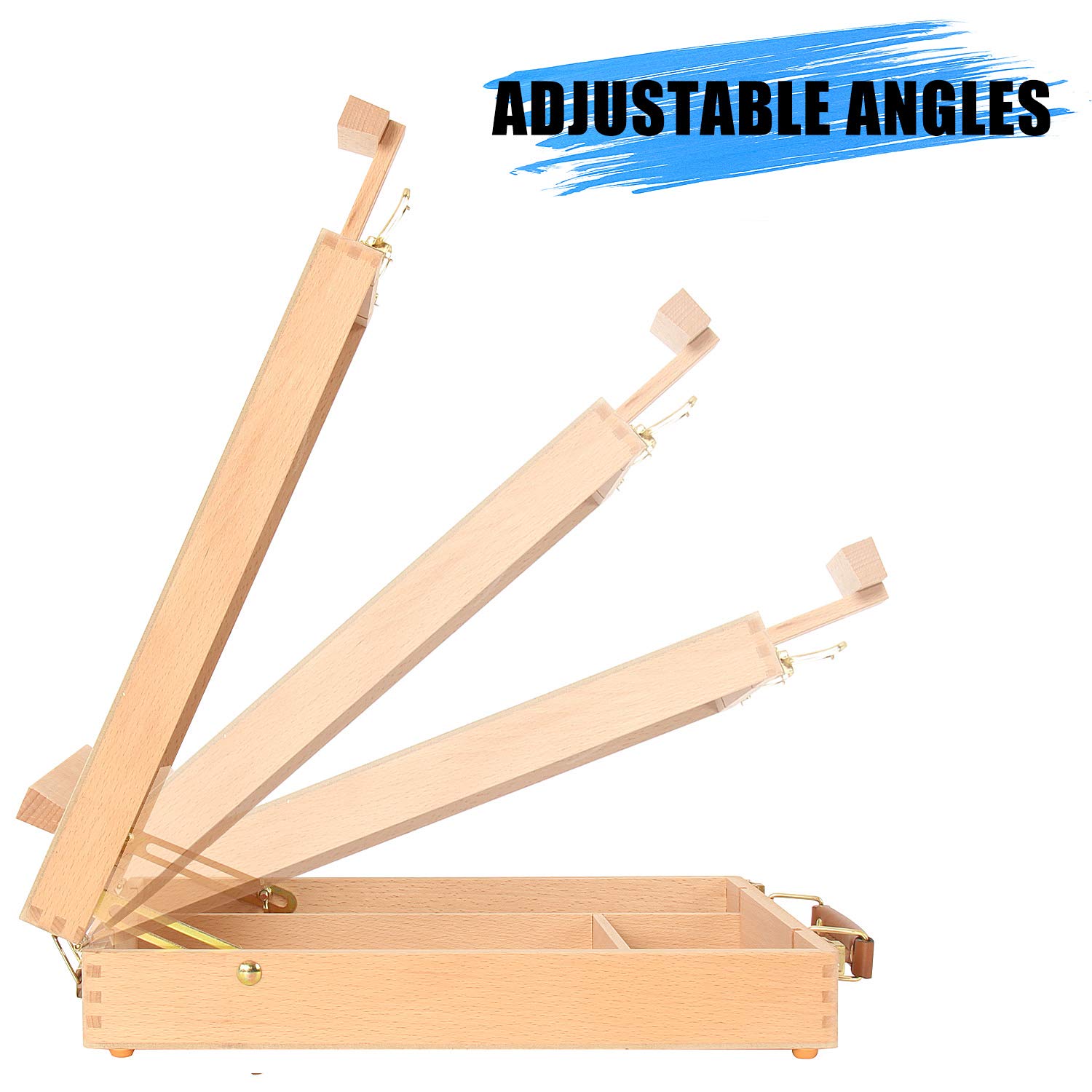 Art Supplies Box Easel Sketchbox Painting Storage Box, Adjust Wood Tabletop Easel for Drawing & Sketching Student (Painting Easel Box)