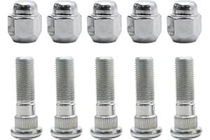 WANTONE RACING 5PCS M12-1.5 Wheel Stud Bolts 610-568 & Lug Nuts Compatible with Select Hyundai Tucson Santa Fe Accent Elentra Sonata Veloster Kia Rio Forte NIRO Soul Optima Models