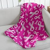 Pink Ribbon Pink Breast Cancer Awareness Support Super Soft Throw Blanket - 50x60 Throw Blanket for Bedroom, Living Room, Spring Time, Holidays, Kids, Babies, Adults & Decor, Gifts - Survivor Gifts