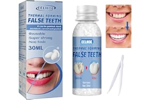 JREHOOR 30 ml Tooth Repair Kit, Fake Teeth Replacement Kit - Moldable Thermal Fitting Beads for Filling Fix Missing and Broken Tooth or Adhesive Denture Fake Teeth