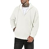 Men's Casual Waffle Knit Hooded Solid Winter Sweatshirt with Pockets Long Sleeve Fashion Basic Hoodies