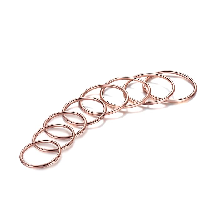 Candyfancy 8 Stücke Frauen 925 Sterling Silber Ringe Stapeln Damen Midi Ring