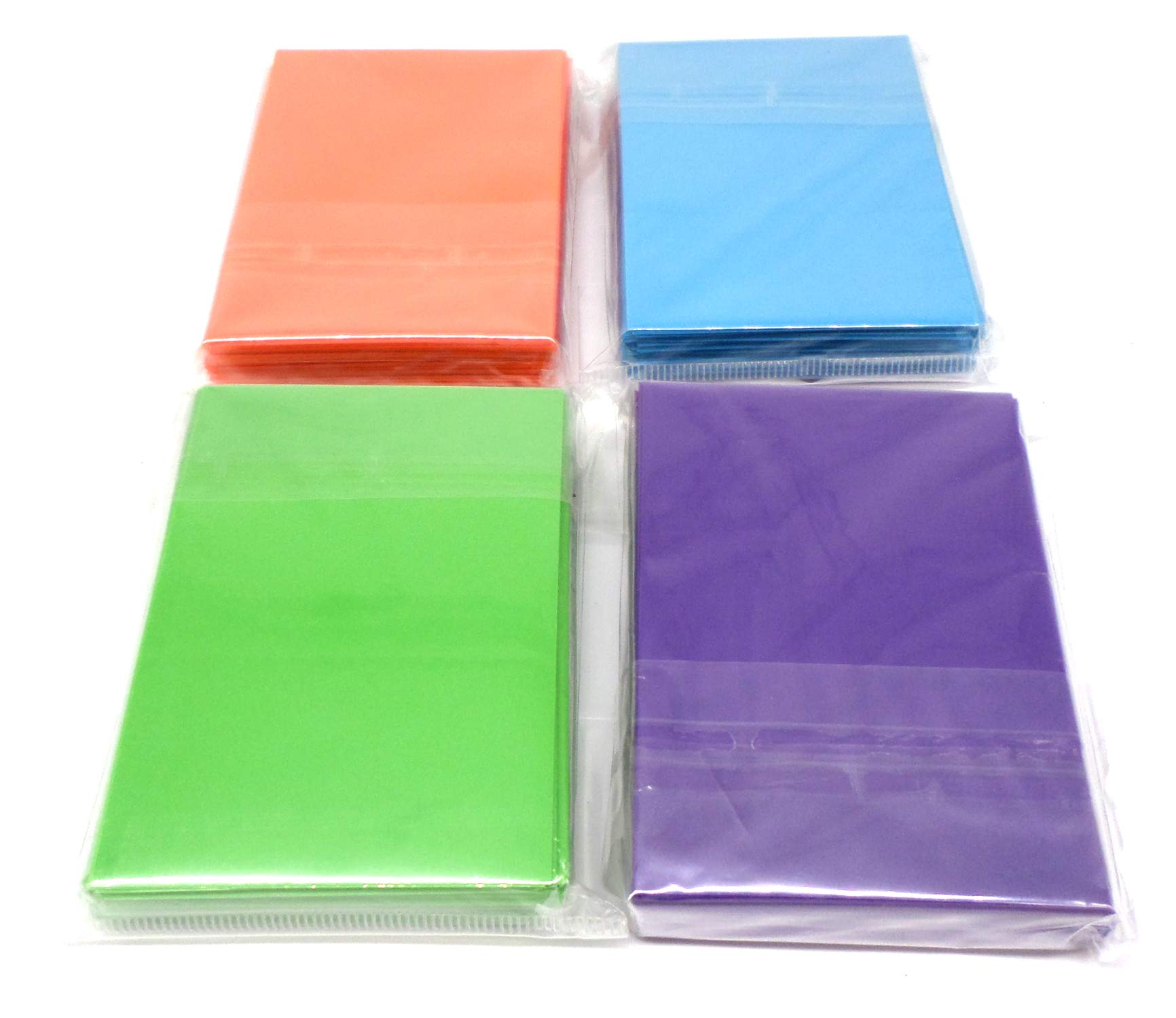 docsmagic.de 4 x 60 Double Mat Card Sleeves Small Size 62 x 89 - Light Blue Light Green Purple Orange - YGO - Mini