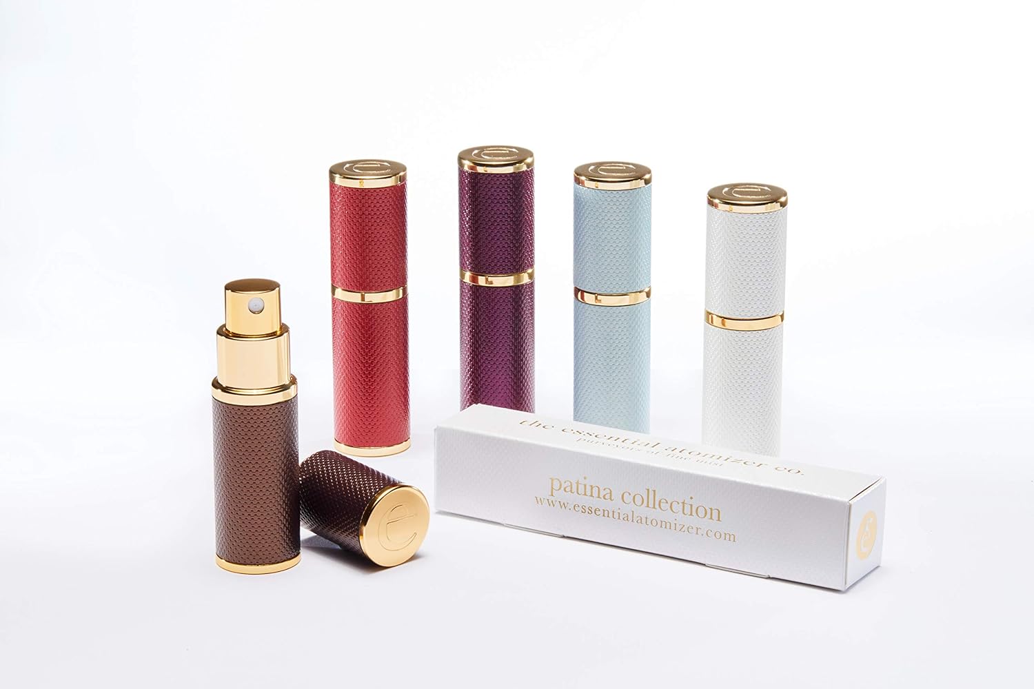 The Essential Atomizer Co. Patina 10ml refillable perfume atomiser with Gift Box. for handbag & travel. (RED) - Image 4