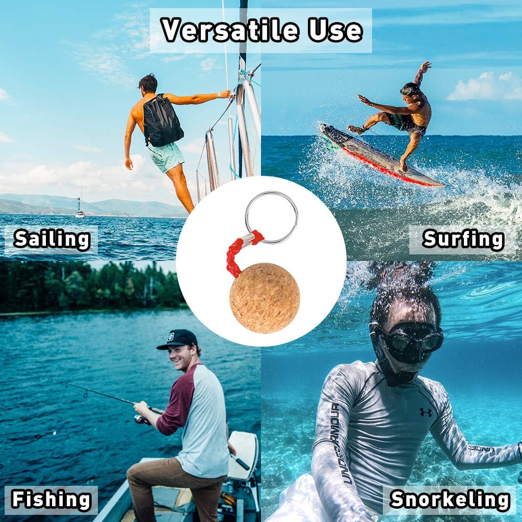 Seafard Floating Cork Keyring 35mm Wooden Ball - Buoyant Key Ring Float Sailing Boat Canoe Water Sports Accessories - Image 5